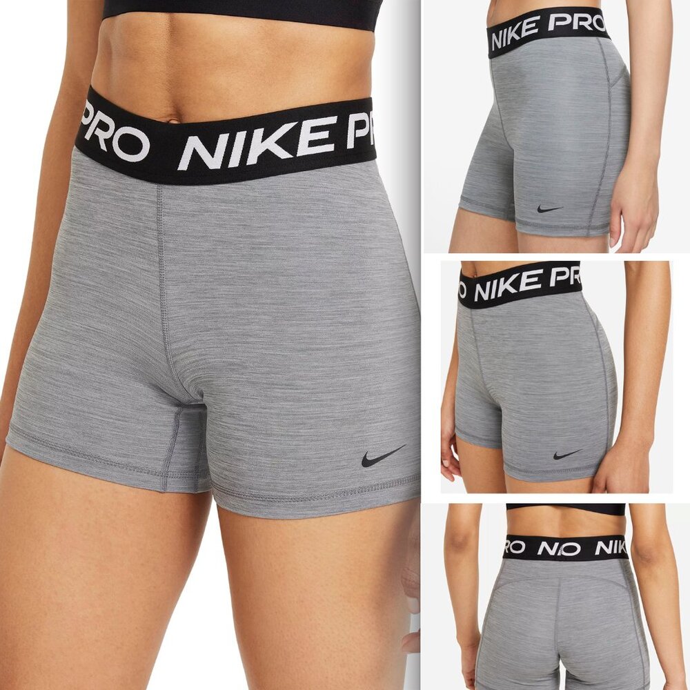 NWT New Nike Pro 365 Women's 3" Shorts Compression Tights Gray Running Sz M
